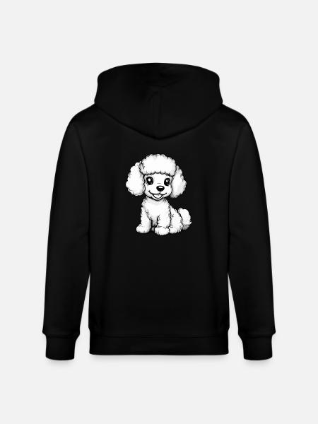 Poodle Dog Comic Cute - Stanley/Stella CULTIVATOR  Unisex Organic Hooded Jacket - black