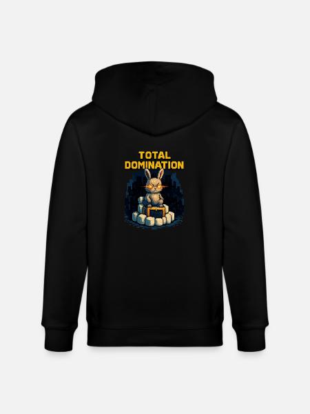 Pixel Bunny – Total Domination - Stanley/Stella CULTIVATOR  Unisex Organic Hooded Jacket - black