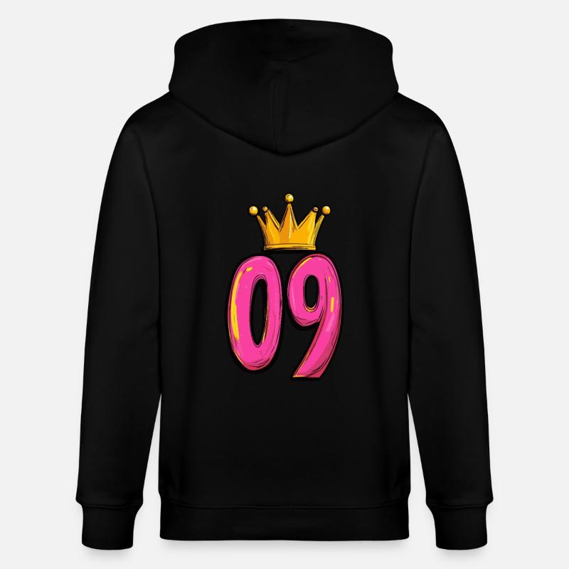 9 Numéro Jersey Couronne - Veste à capuche bio CULTIVATOR Stanley/Stella Unisexe - noir