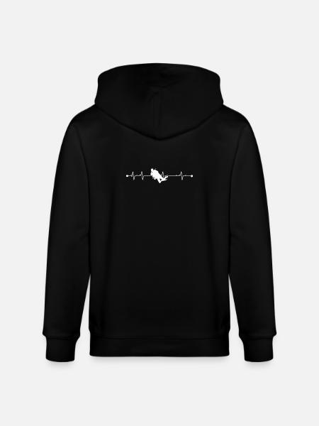 Pulse Line Silhouette - Stanley/Stella CULTIVATOR Unisex Organic Hooded Jacket - black