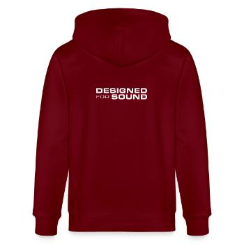 Designed For Sound - Stanley/Stella Unisex Bio-Kapuzenjacke CULTIVATOR  - Burgunderrot - Hinten - Anna (173cm)