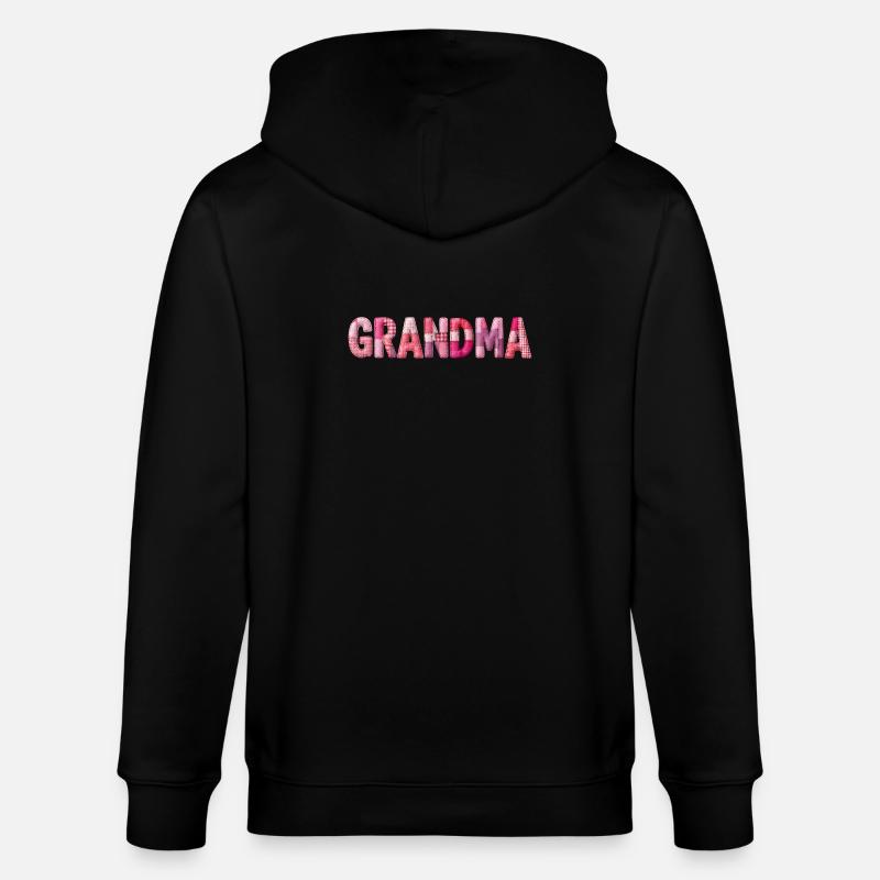 Grandmother Pink Plaid Letters Patchwork - Stanley/Stella CULTIVATOR  Unisex Organic Hooded Jacket - black
