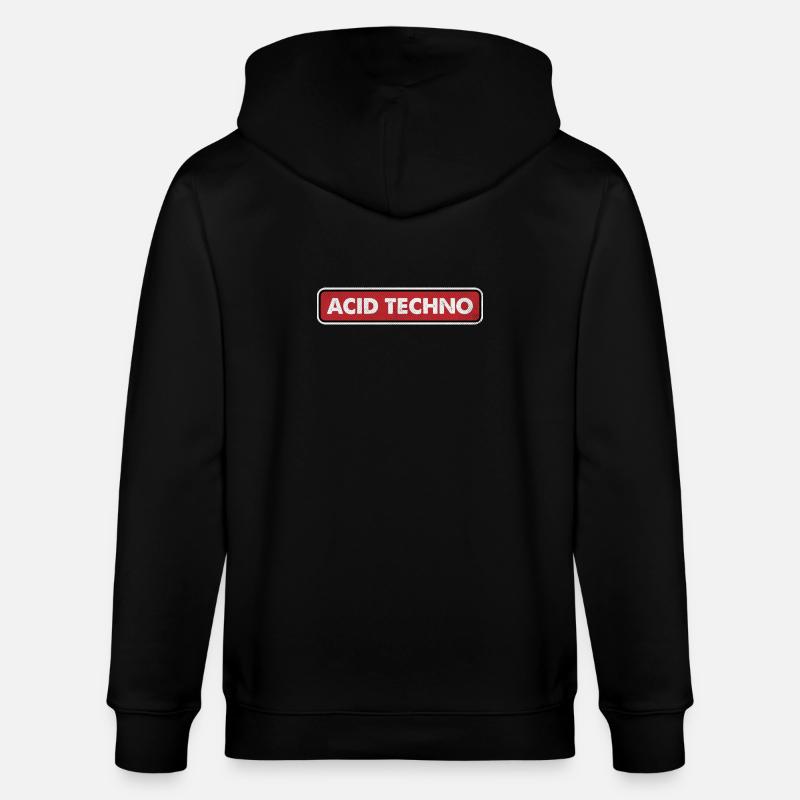 Acid Techno Neon Grid - Stanley/Stella CULTIVATOR  Unisex Organic Hooded Jacket - black