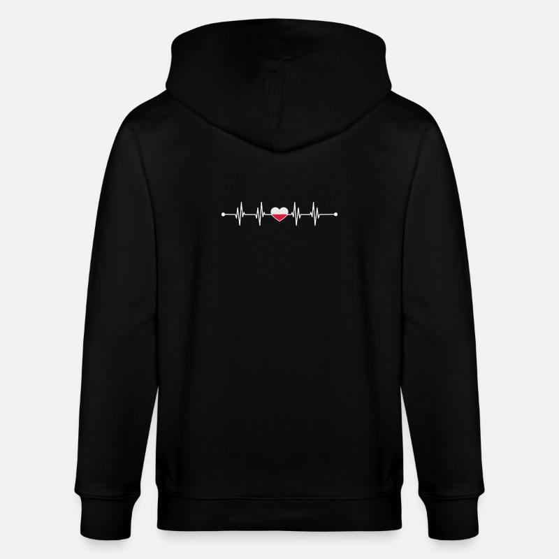 Heartbeat drapeau de la Pologne - Veste à capuche bio CULTIVATOR Stanley/Stella Unisexe - noir