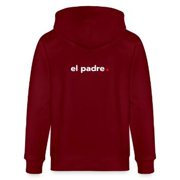 El Padre - Stanley/Stella Unisex Bio-Kapuzenjacke CULTIVATOR  - Burgunderrot - Hinten - Anna (173cm)