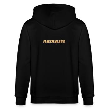 Namaste Gold Yoga om Shanti India Fan de méditation - Veste à capuche bio CULTIVATOR Stanley/Stella Unisexe - noir - Dos - Anna (173cm)