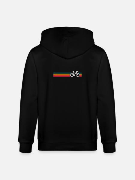 Regenbogen gestreiftes Fahrrad - Stanley/Stella Unisex Bio-Kapuzenjacke CULTIVATOR - Schwarz
