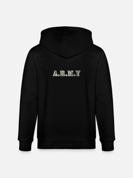 Army dot Design in Camouflage - Stanley/Stella Unisex Bio-Kapuzenjacke CULTIVATOR - Schwarz