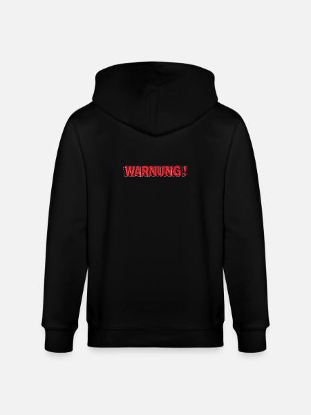 Warning - Modernes Statement Design - Stanley/Stella Unisex Bio-Kapuzenjacke CULTIVATOR - Schwarz