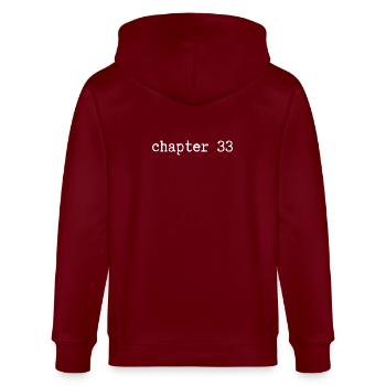 chapitre 33 Anniversaire - Veste à capuche bio CULTIVATOR Stanley/Stella Unisexe - bordeaux - Dos - Anna (173cm)
