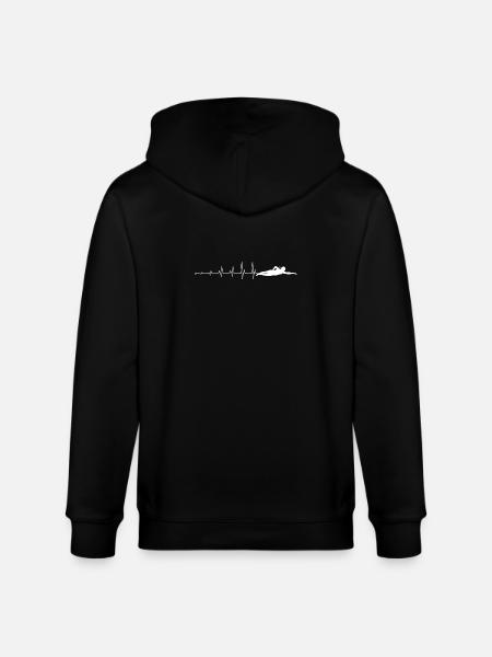 Heartbeat swimming - Stanley/Stella CULTIVATOR  Unisex Organic Hooded Jacket - black