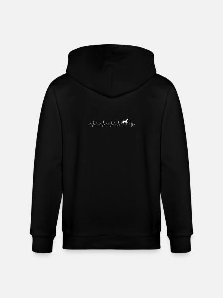 Horse Lover Heartbeat - Stanley/Stella CULTIVATOR Unisex Organic Hooded Jacket - black