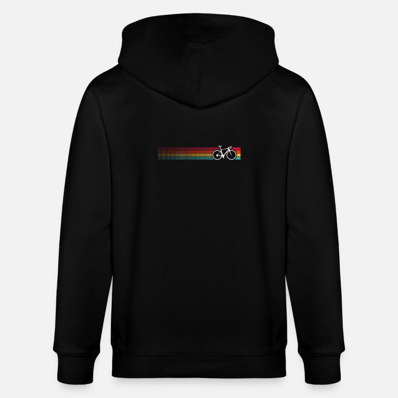 Vibrant Rainbow Bicycle Pattern - Stanley/Stella CULTIVATOR  Unisex Organic Hooded Jacket - black