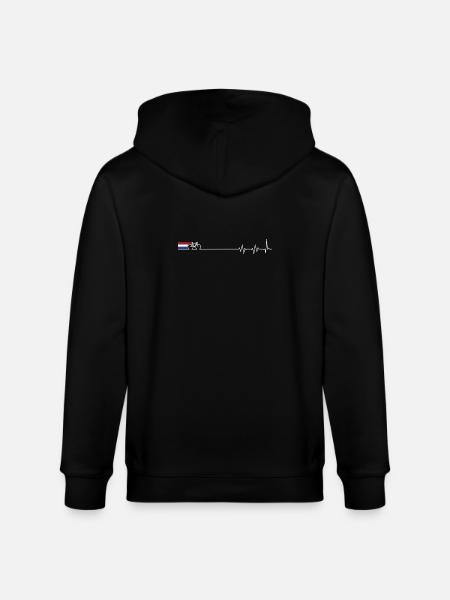 Dutch Bicycle Heartbeat - Stanley/Stella CULTIVATOR Unisex Organic Hooded Jacket - black