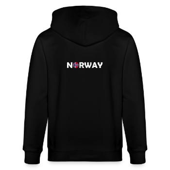 Norway Lettering with Flag - Norge - Norwegen - Stanley/Stella Unisex Bio-Kapuzenjacke CULTIVATOR  - Schwarz - Hinten - Anna (173cm)