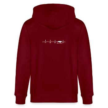 North Carolina State Pride Heart Lokale Liebe - Stanley/Stella Unisex Bio-Kapuzenjacke CULTIVATOR  - Burgunderrot - Hinten - Anna (173cm)