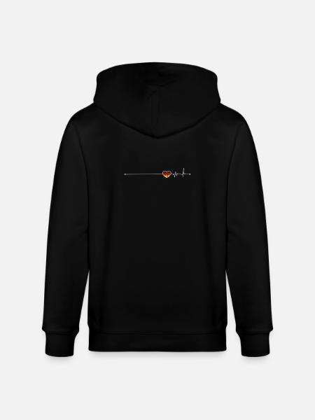 Heartbeat germany flag - Stanley/Stella CULTIVATOR Unisex Organic Hooded Jacket - black