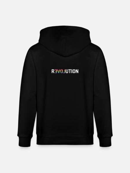 LGBT Pride Month - Love Revolution - Stanley/Stella CULTIVATOR  Unisex Organic Hooded Jacket - black