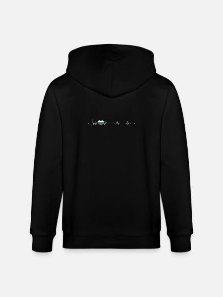 Heartbeat bulgaria flag - Stanley/Stella CULTIVATOR Unisex Organic Hooded Jacket - black