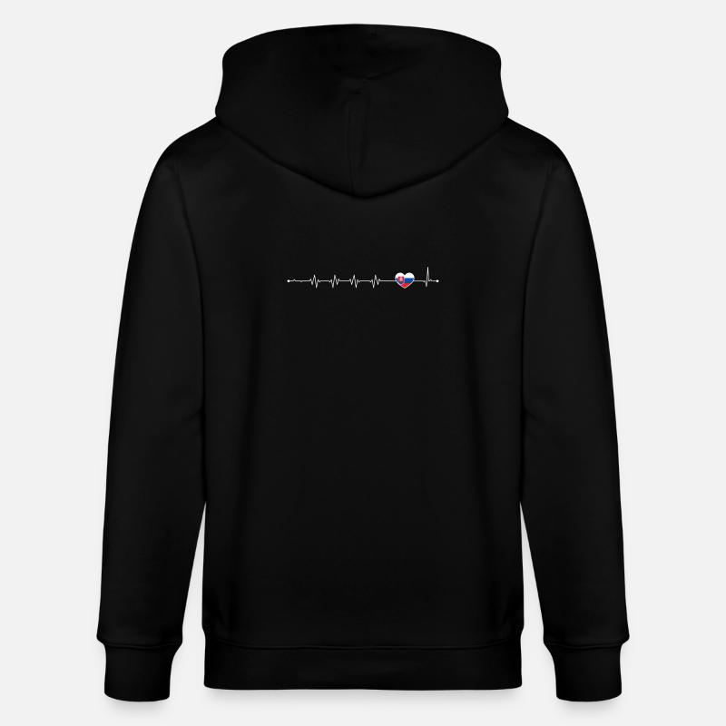 Heartbeat drapeau slovaque - Veste à capuche bio CULTIVATOR Stanley/Stella Unisexe - noir