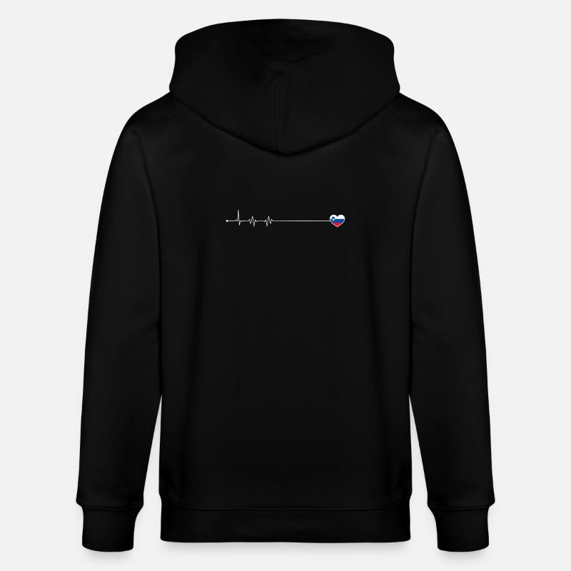 Drapeau Heartbeat Slovénie - Veste à capuche bio CULTIVATOR Stanley/Stella Unisexe - noir