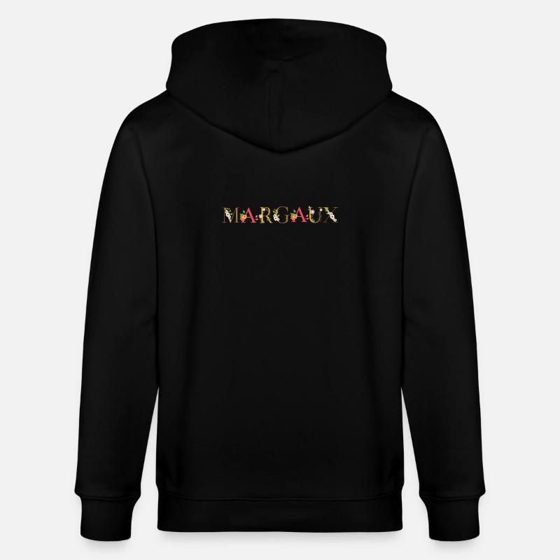 MARGAUX Name mit Blumen geschmückt - Stanley/Stella Unisex Bio-Kapuzenjacke CULTIVATOR  - Schwarz
