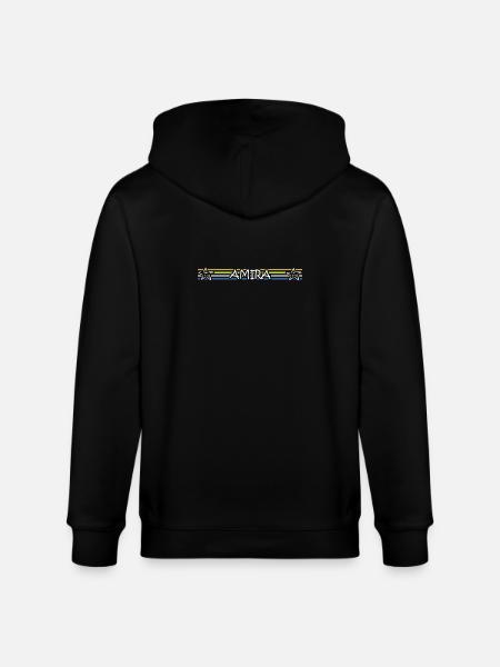 AMIRA Farbstripes Sternenband - Stanley/Stella Unisex Bio-Kapuzenjacke CULTIVATOR  - Schwarz