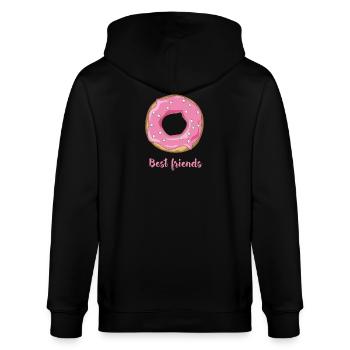 Donut Lieblingsessen süß naschen rosa zuckerguß lo - Stanley/Stella Unisex Bio-Kapuzenjacke CULTIVATOR  - Schwarz - Hinten - Anna (173cm)