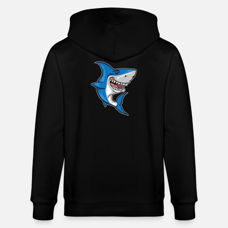 Requin - Poisson - Veste à capuche bio CULTIVATOR Stanley/Stella Unisexe - noir