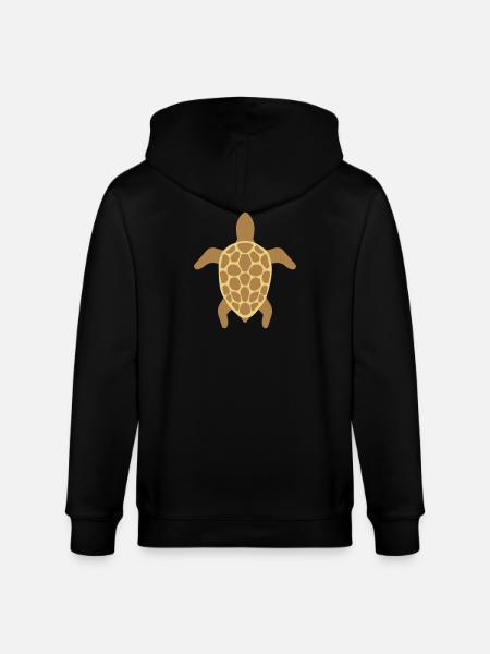 sea turtle - Stanley/Stella CULTIVATOR  Unisex Organic Hooded Jacket - black