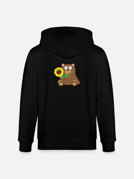 33 bear sunflower - Stanley/Stella Unisex Bio-Kapuzenjacke CULTIVATOR  - Schwarz
