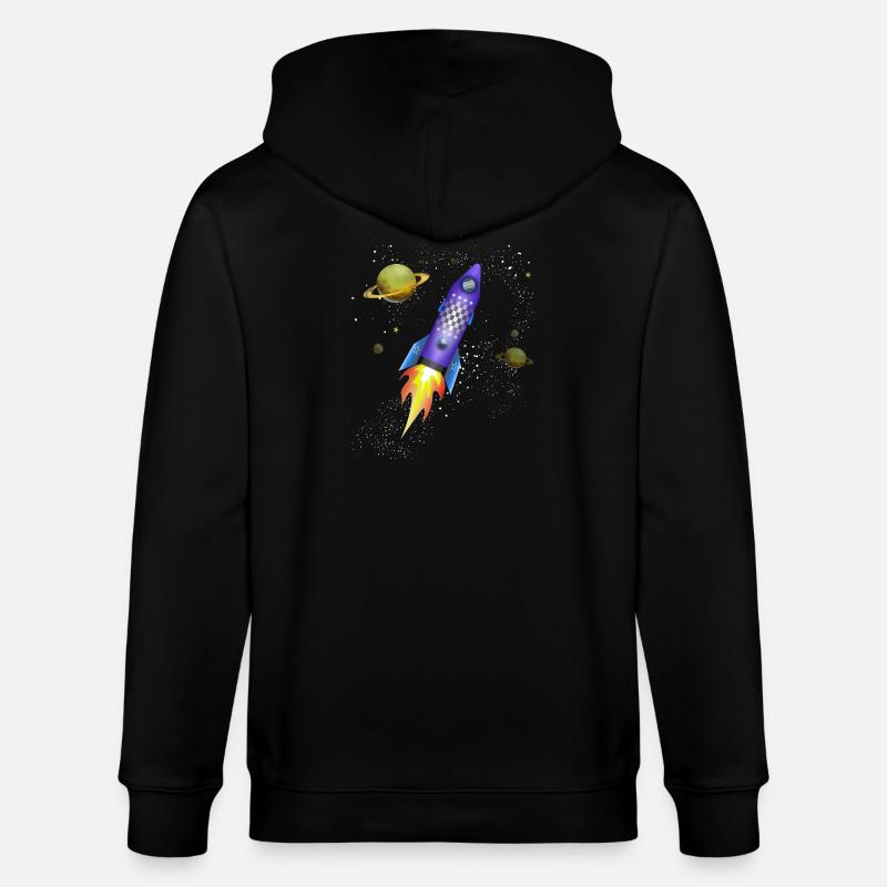 Fusée dans l'espace - Veste à capuche bio CULTIVATOR Stanley/Stella Unisexe - noir