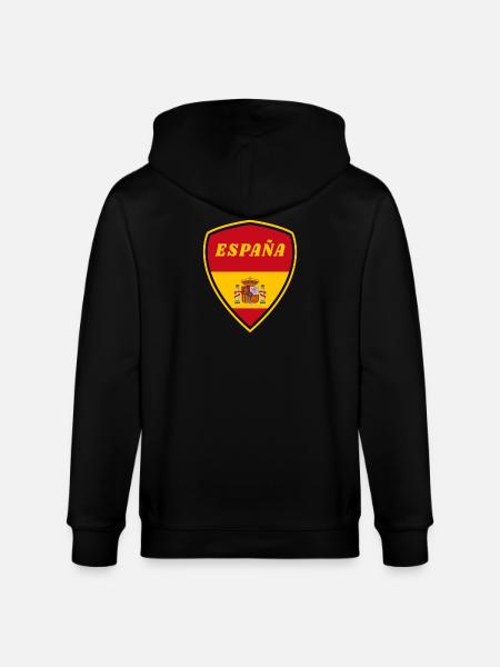 Spain Coat of Arms Flag Gift - Stanley/Stella CULTIVATOR  Unisex Organic Hooded Jacket - black