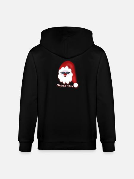Christmas - cool Santa Claus - Stanley/Stella CULTIVATOR  Unisex Organic Hooded Jacket - black