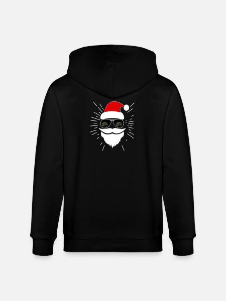 Santa mit Sonnenbrille - Stanley/Stella Unisex Bio-Kapuzenjacke CULTIVATOR  - Schwarz