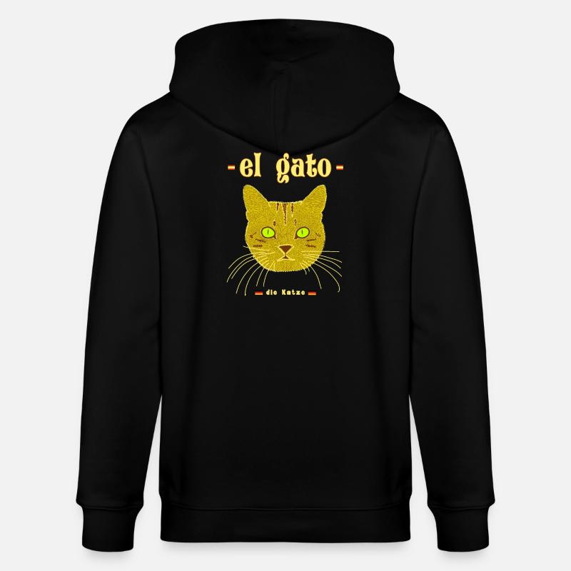 Die Katze auf Spanisch - Stanley/Stella Unisex Bio-Kapuzenjacke CULTIVATOR  - Schwarz