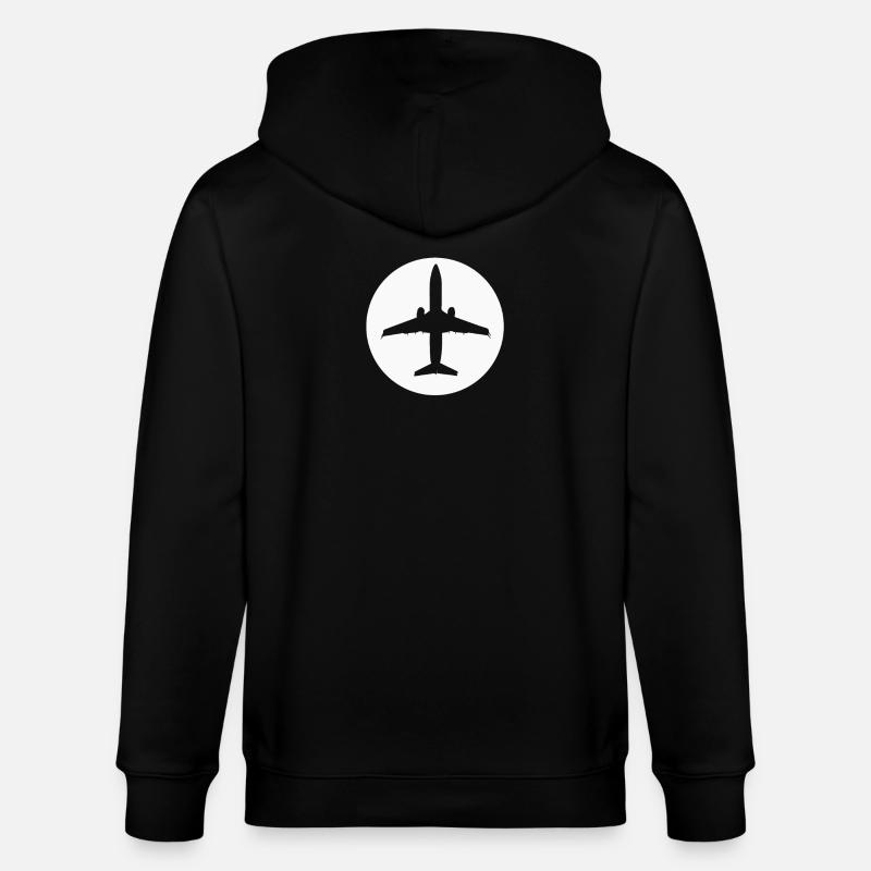 Pilot Flugzeug Airplane Geschenk - Stanley/Stella Unisex Bio-Kapuzenjacke CULTIVATOR  - Schwarz