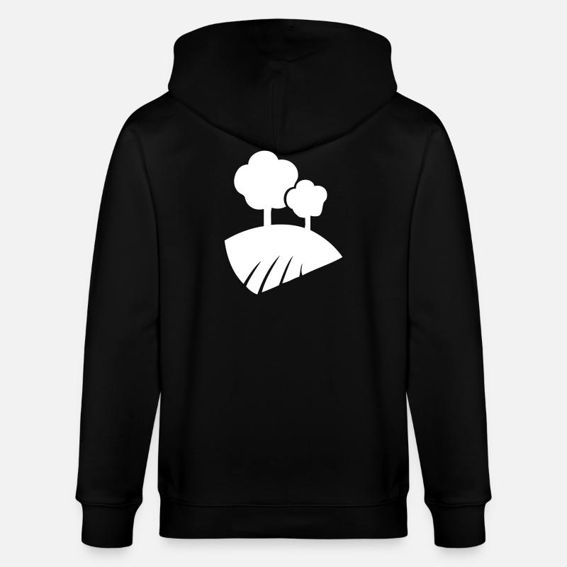 Landschaft mit Bäumen - Stanley/Stella Unisex Bio-Kapuzenjacke CULTIVATOR  - Schwarz