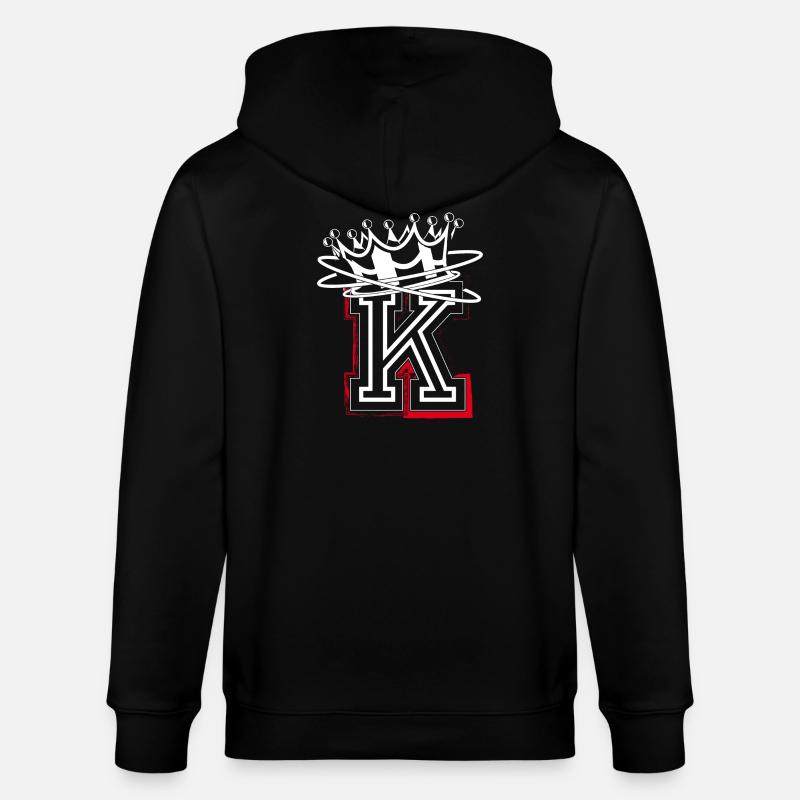 Buchstabe K mit Krone - Stanley/Stella Unisex Bio-Kapuzenjacke CULTIVATOR  - Schwarz