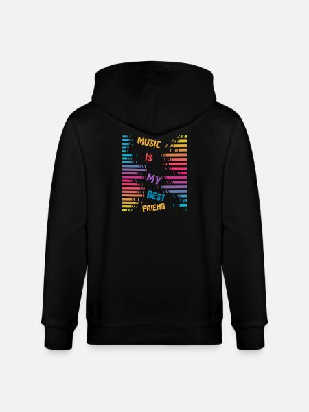 Musik ist mein bester Freund - Stanley/Stella Unisex Bio-Kapuzenjacke CULTIVATOR  - Schwarz