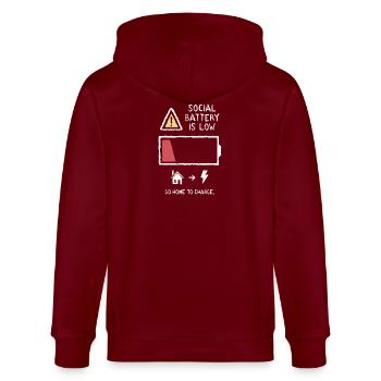 Social Battery - Stanley/Stella CULTIVATOR  Unisex Organic Hooded Jacket - burgundy - Back - Anna (173cm)