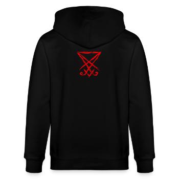 Sigil of Lucifer - Stanley/Stella CULTIVATOR  Unisex Organic Hooded Jacket - black - Back - Anna (173cm)