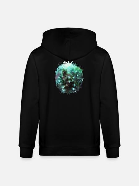 Cat in the magic forest - Stanley/Stella CULTIVATOR  Unisex Organic Hooded Jacket - black