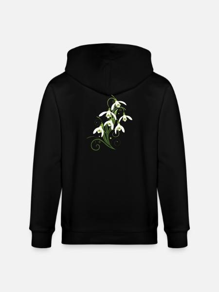 Fleurs de perce-neige. Le printemps arrive. - Veste à capuche bio CULTIVATOR Stanley/Stella Unisexe - noir