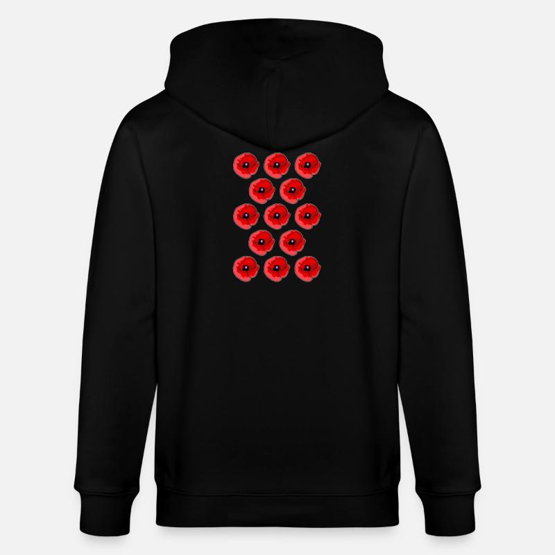Abstrakte Mohnblumen Muster - Stanley/Stella Unisex Bio-Kapuzenjacke CULTIVATOR  - Schwarz