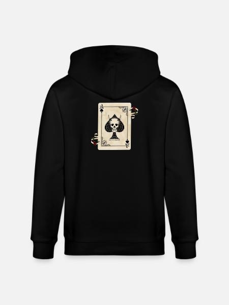Todeskarte / Pik-Ass - Stanley/Stella Unisex Bio-Kapuzenjacke CULTIVATOR - Schwarz