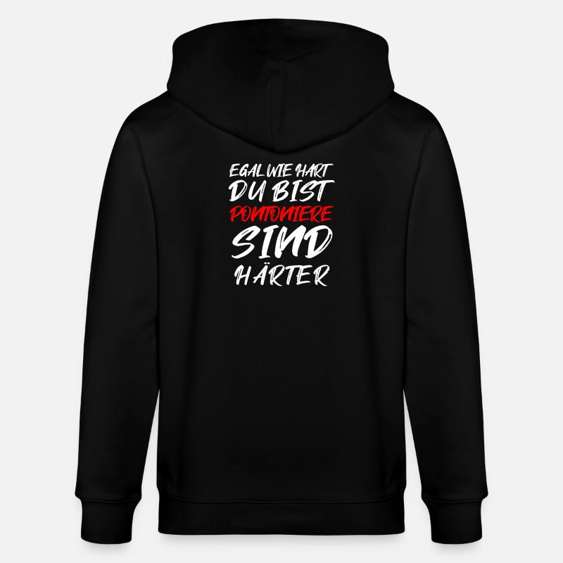 Pontonier Statement – Härter als der Rest - Stanley/Stella Unisex Bio-Kapuzenjacke CULTIVATOR - Schwarz