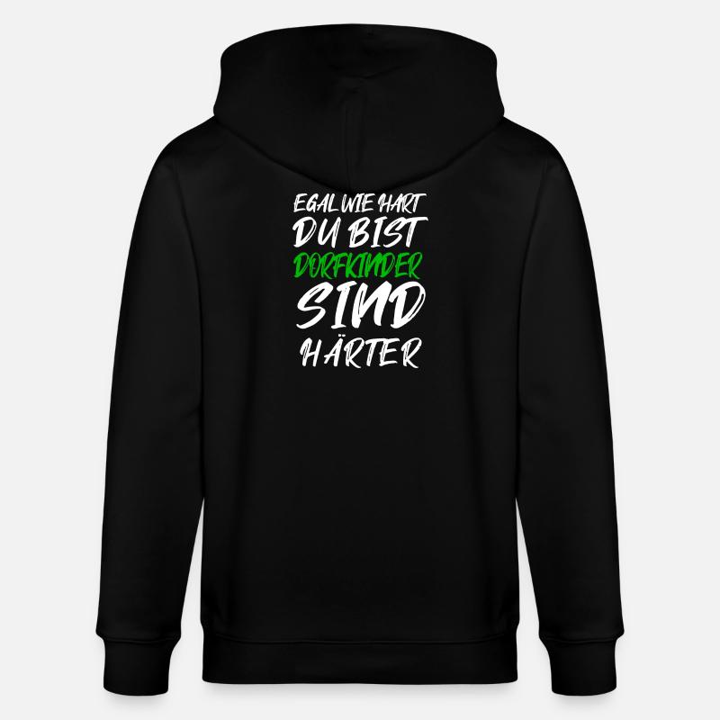 Dorfkinder sind härter – Graffiti Text - Stanley/Stella Unisex Bio-Kapuzenjacke CULTIVATOR  - Schwarz