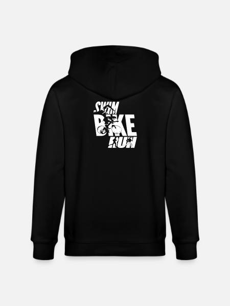 Swim Bike Run - Stanley/Stella CULTIVATOR  Unisex Organic Hooded Jacket - black