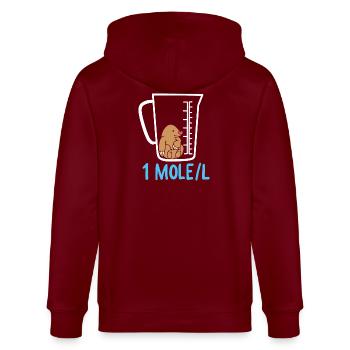 Science teaching - Stanley/Stella CULTIVATOR  Unisex Organic Hooded Jacket - burgundy - Back - Anna (173cm)